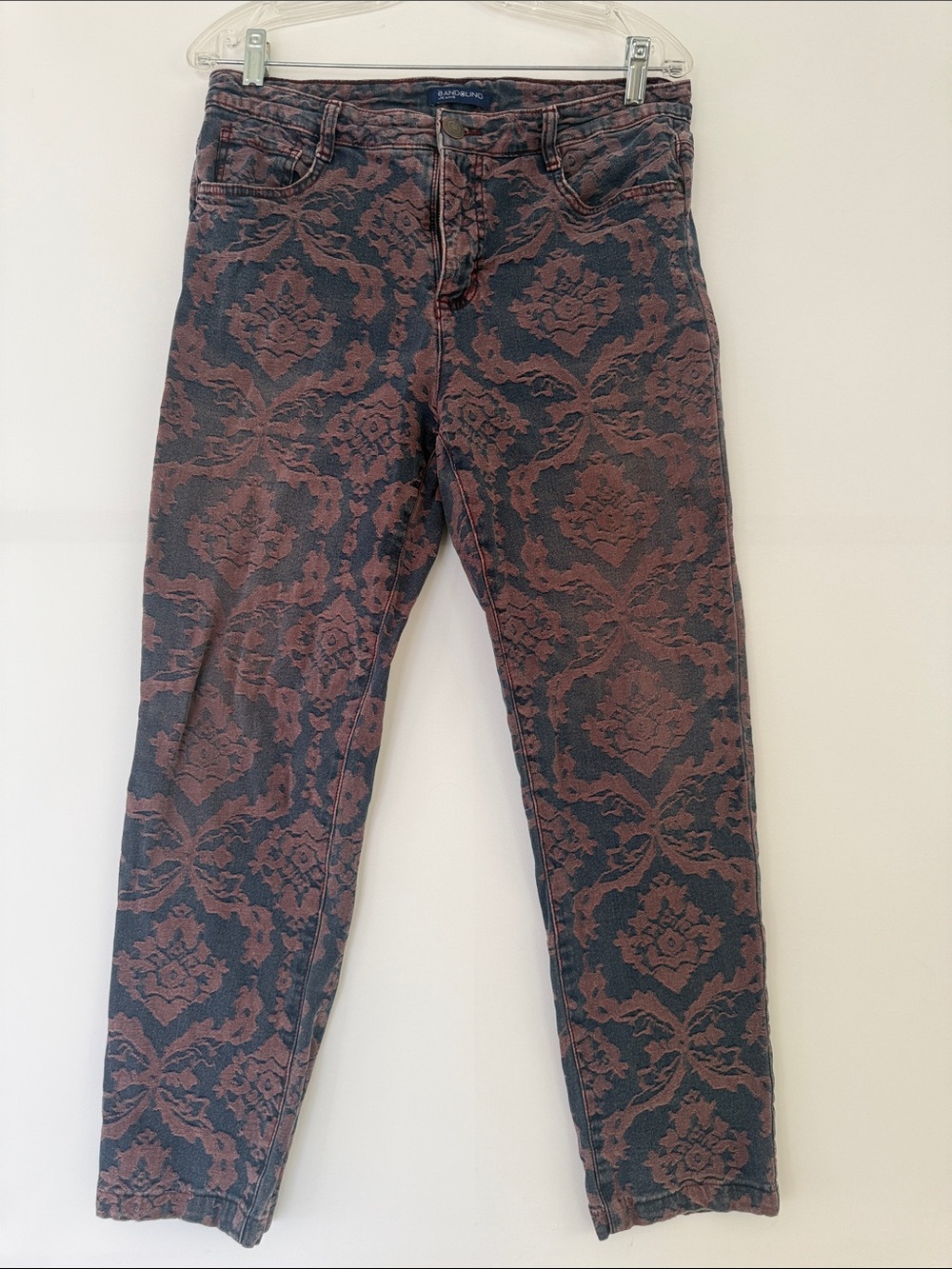 Bandolino Women's Skinny Jeans in With Damask Pattern Style “AMY”